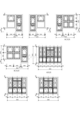 某地方单元经典仿古建筑常用门窗实用设计cad图纸